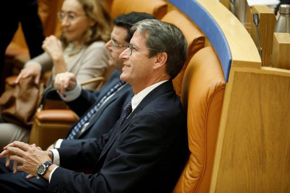 El presidente del Gobierno, Gonzalo Capellán, junto al consejero de Hacienda, Alfonso Domínguez