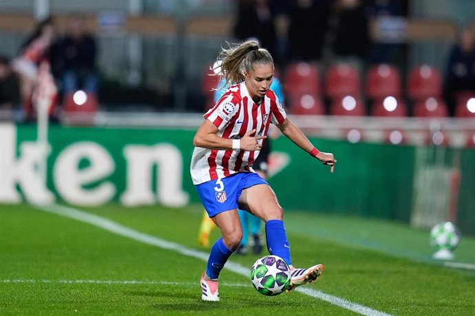 Andrea Medina durante el Atlético  de Madrid-Juventus de la Liga de Campeones Femenina
