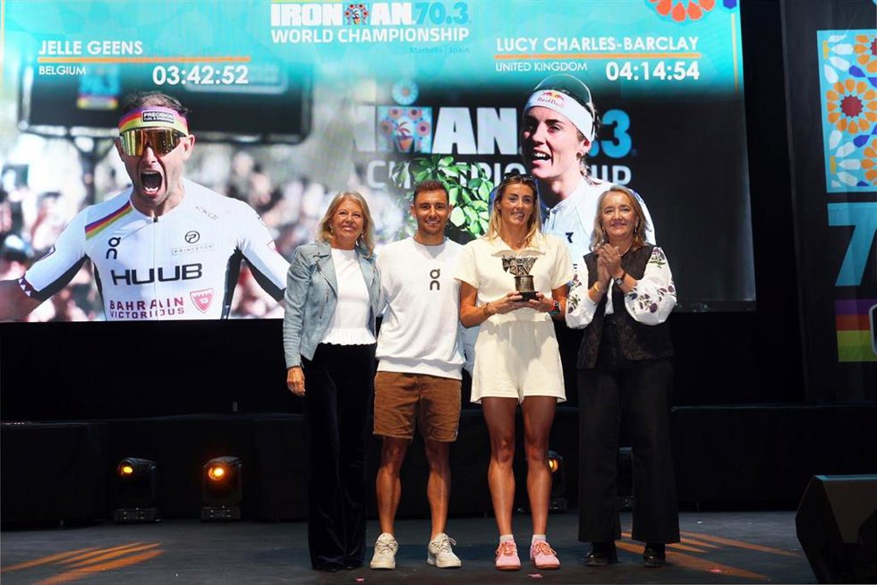 Entrega de premios del Campeonato del Mundo Ironman 70.3 en Marbella.