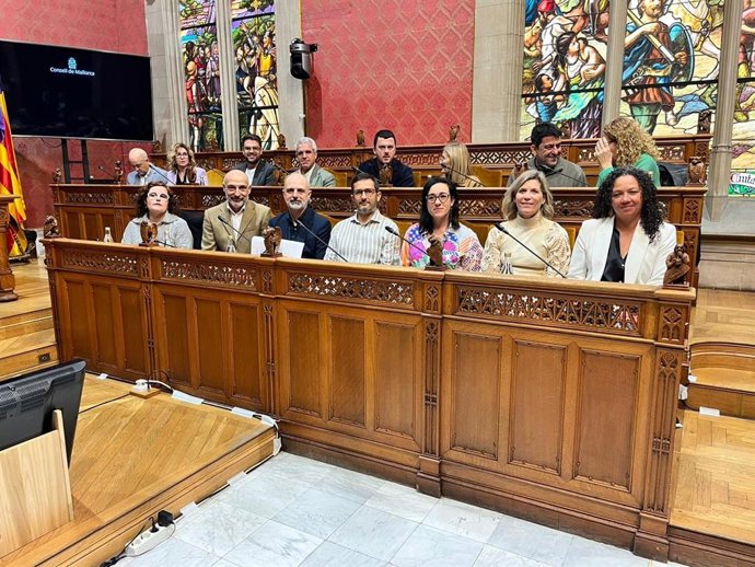 La bancada socialista en el Consell de Mallorca.