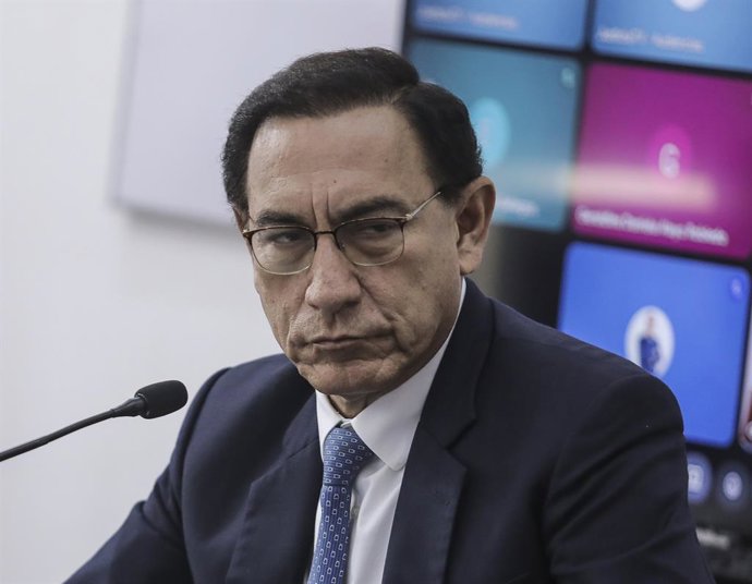 23 de outubro de 2025, Lima, PERU: lima 23 de octubre de 2025 ..continua o interrogatório do ex-presidente martin vizcarra no juzgado penal del jiron contumaza, pelo júri que enfrenta após ter sido acusado por crimes em moquegua. fotosÑ joel alonzo/gec