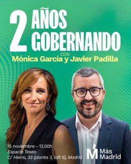 Más Madrid realza la gestión de Mónica García este sábado en un acto centrado en sus "avances históricos" en Sanidad