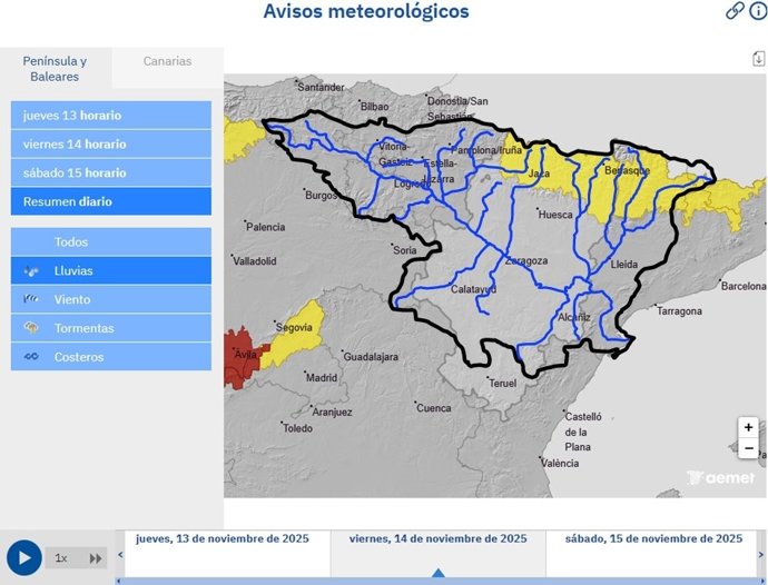 La CHE alerta de posibles crecidas en barrancos y cauces menores en Pirineo tras el aviso amarillo de Aemet