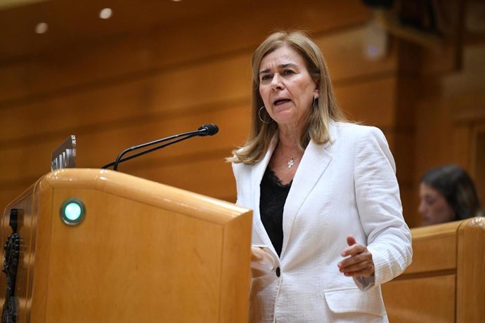Archivo - La senadora del PP, María Teresa Ruiz-Sillero, durante una sesión de control al Gobierno, en el Senado.