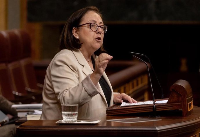 Archivo - La diputada del PP María Jesús Moro interviene durante un pleno en el Congreso de los Diputados, a 14 de noviembre de 2024, en Madrid (España). 