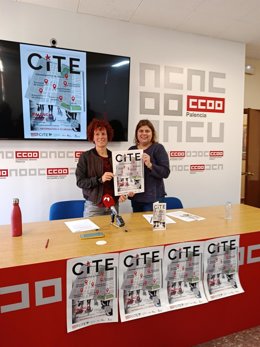 Elena Villamediana y Cristina Sáez en la presentación de la reapertura del CITE de Palencia.