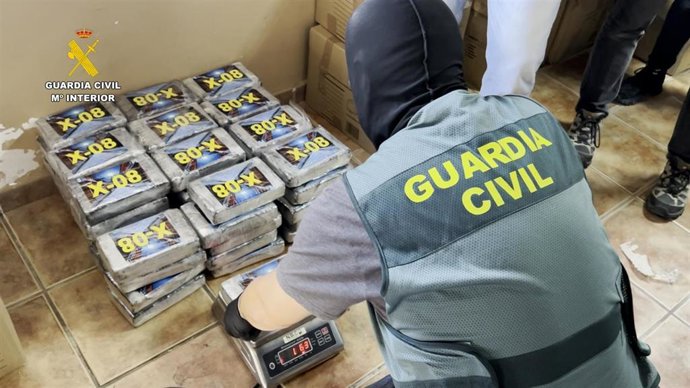 Cocaína intervenida en la operación 'Lukenan' de la Guardia Civil.