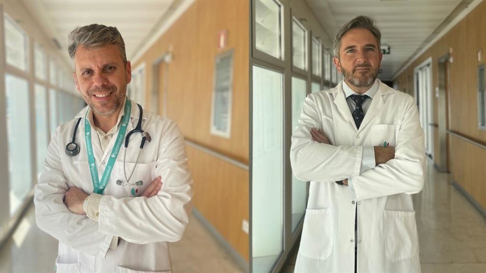 Los especialistas Miguel Congregado y Domingo García, del Hospital QuirónSalud Infanta Luisa.