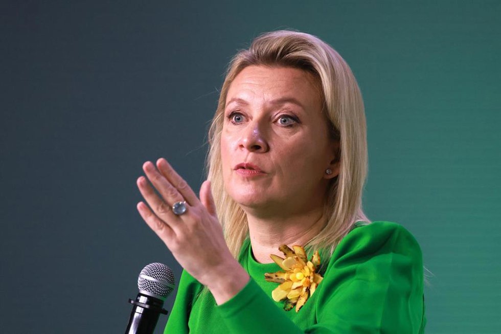 La portavoz del Ministerio de Exteriores de Rusia, Maria Zajarova, durante una rueda de prensa en Moscú (archivo)