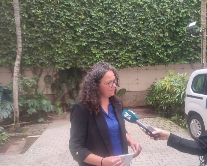 La portavoz del PSIB en el Consell de Mallorca, Catalina Cladera, en declaraciones a los medios.