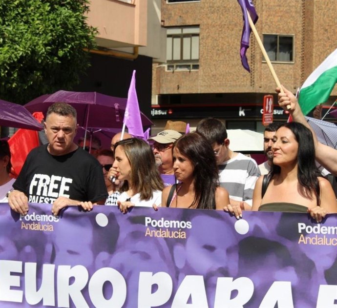 Los diputados de Podemos Juan Antonio Delgado, Martina Velarde y Alejandra Durán, en una foto de archivo.