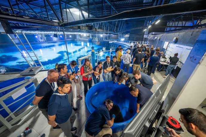 Investigadores de eslamobranquios en Poema del Mar