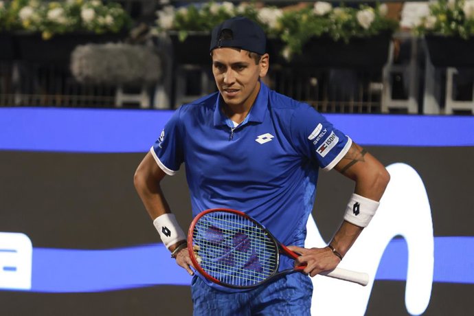 Tenis, Alejandro Tabilo vs Fernando Coria El tenista Alejandro Tabilo de Chile lamenta perder punto frente a Fernando Coria de Argentina por el ATP 250 de Santiago  2025 en el Club San Carlos de Apoquindo en Santiago, Chile. 27/02/2025 Felipe