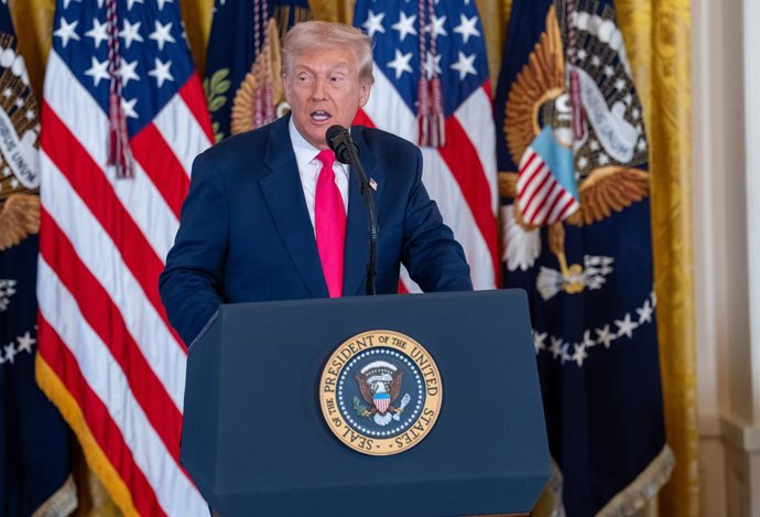 November 13, 2025, Washington, District of Columbia, United States: President DONALD TRUMP and First Lady MELANIA TRUMP take part in the Signing Ceremony for an Executive Order on Fostering the Future for American Children and Families.