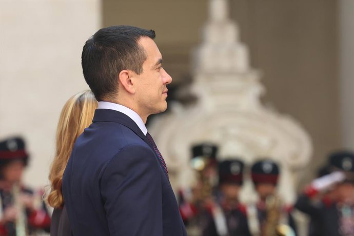 Archivo - Arquivo - Roma: Roma, Itália, 2 de julho de 2025: A primeira-ministra Giorgia Meloni se reúne com o presidente da República do Equador, Daniel Noboa Azin, no Palazzo Chigi.