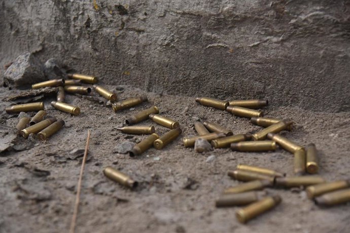 Cascos de balas tras las operación policial en Río de Janeiro,