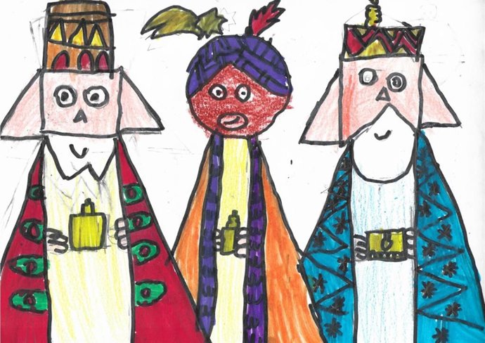 Reyes cargados de regalos, ángeles sonrientes y renos iluminarán Madrid a partir de los dibujos de los niños madrileños