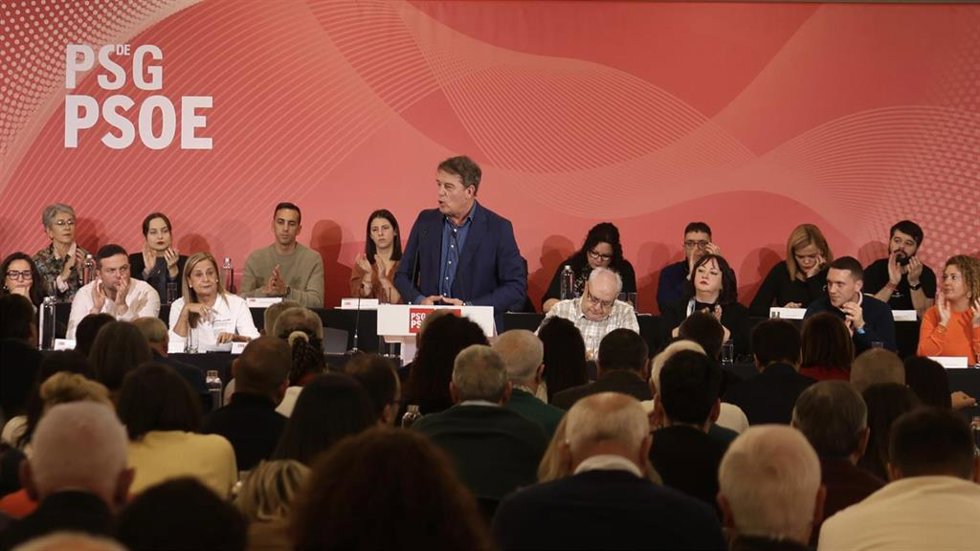 El secretario xeral del PSdeG, José Ramón Gómez Besteiro, en la reunión de su Comité Nacional, a 15 de noviembre de 2025.
