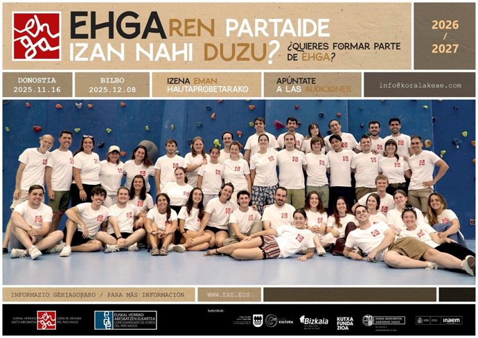 EHGA abre el proceso de audiciones para seleccionar su nueva plantilla de jóvenes voces