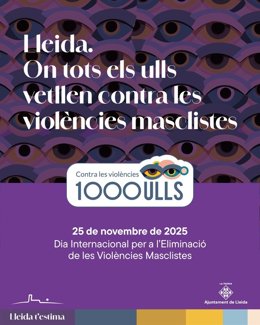 Archivo - Cartel del programa de actividades del Ayuntamiento de Lleida en motivo del Día Internacional de la Eliminación de las Violencias Machistas