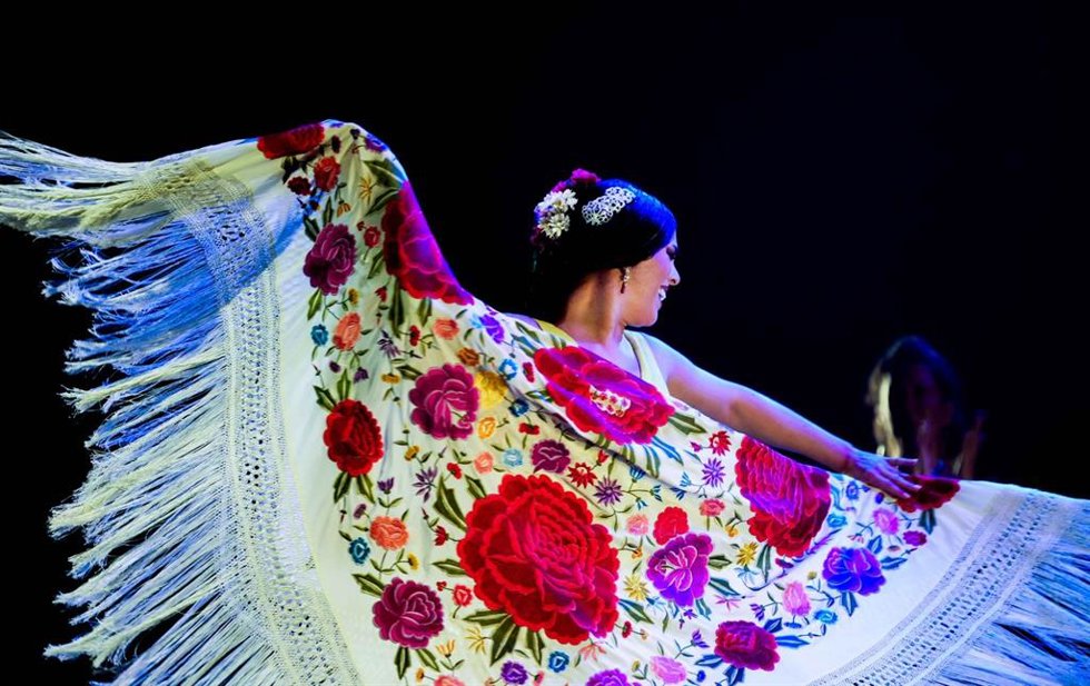 Imagen de archivo de una bailaora de flamenco. 