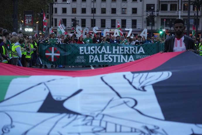 Manifestación en Bilbao contra el genocidio en Palestina