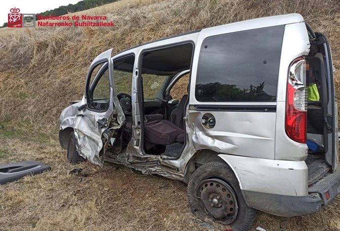 Uno de los vehículos implicados en el accidente vial.