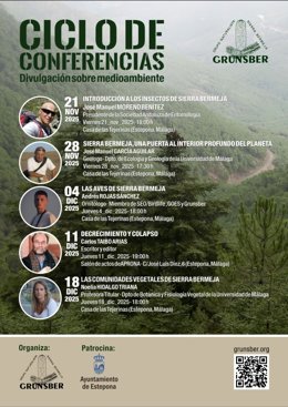 Cartel del ciclo de conferencias divulgativas sobre Sierra Bermeja.