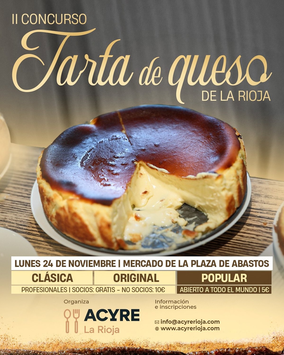 La Rioja elegirá el día 24 su Mejor Tarta de Queso en el II Concurso organizado por Acyre