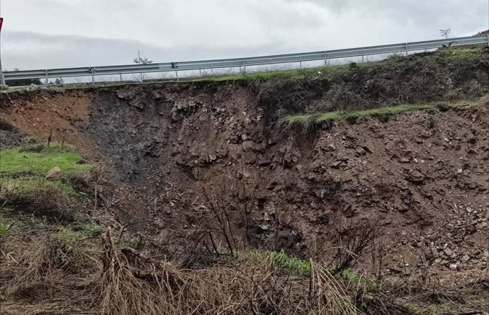 Imagen de las consecuencias de la borrasca 'Claudia' en Nerva (Huelva).