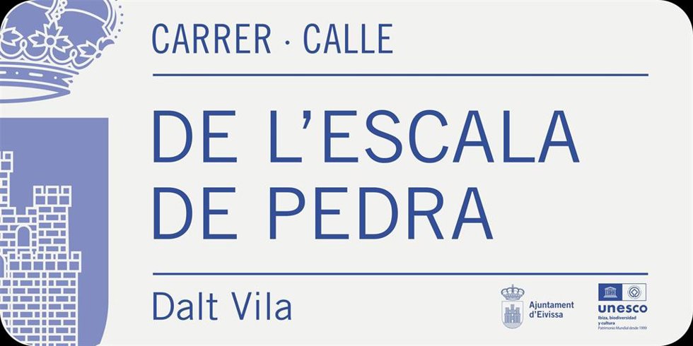 Modelo de los rótulos que se instalarán en las calles de Ibiza.