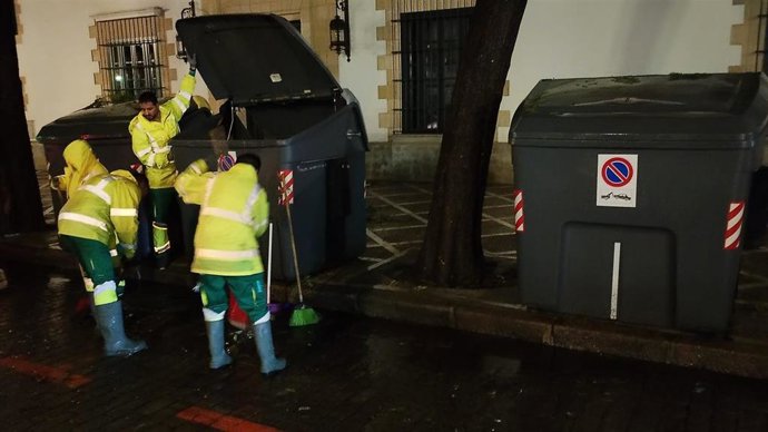 Imagen de las incidencias ocasionados por la borrasca 'Claudia' en Jerez de la Frontera (Cádiz).