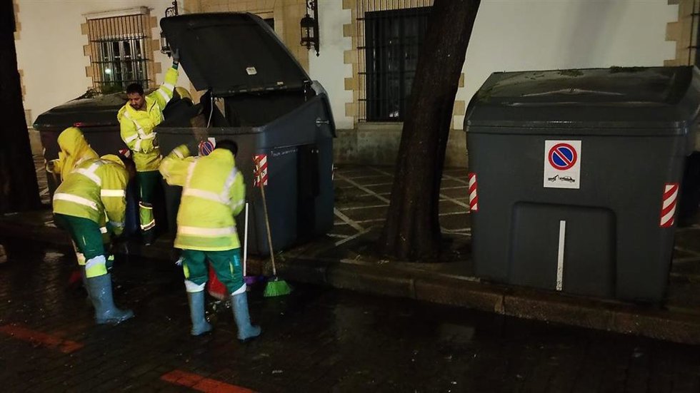 Imagen de las incidencias ocasionados por la borrasca 'Claudia' en Jerez de la Frontera (Cádiz).