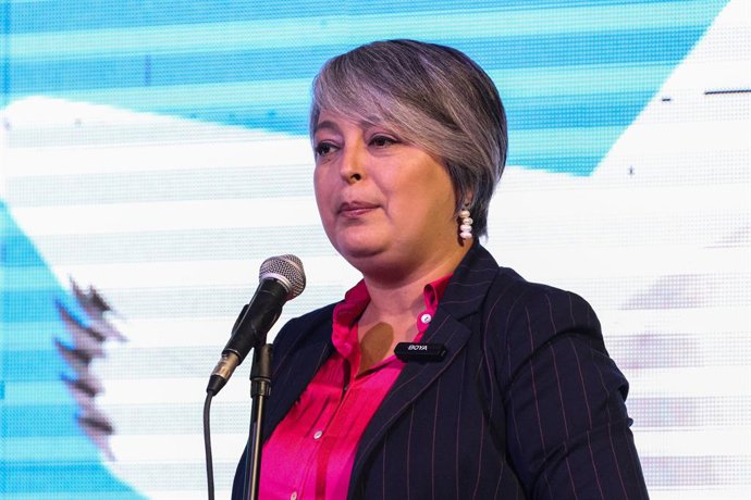 Archivo - August 19, 2025, Valparaiso, Chile: Jeannette Jara a presidential candidate, gives a speech during her participation in the ''Solutions for Chile'' dialogue in Valparaíso.