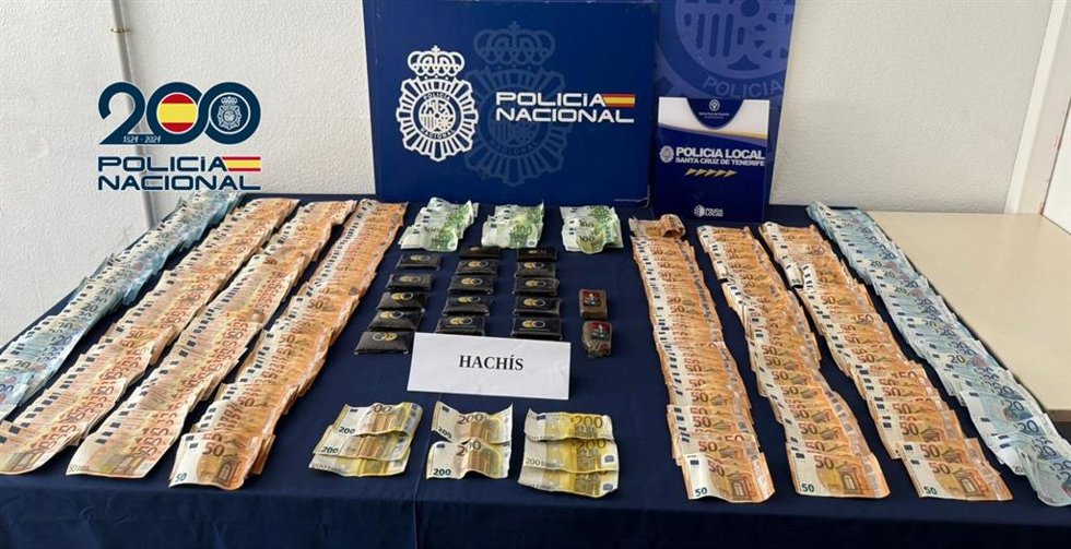 Hachís y dinero intervenido en una operación en Santa Cruz de Tenerife