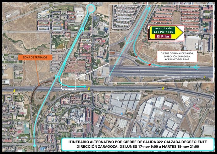 Mapa de la zona afectada por las obras.