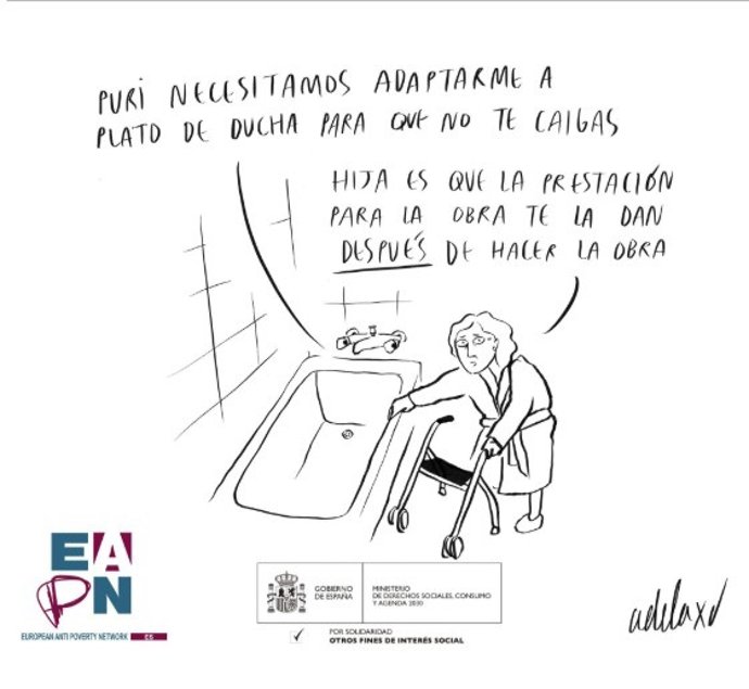 Ilustración realizada por Adela Por Dios en el marco de la investigación de EAPN.