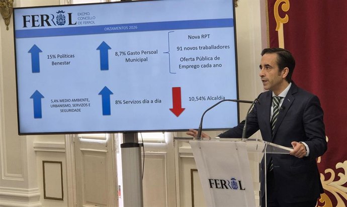 El alcalde de Ferrol, José Manuel Rey Varela, en rueda de prensa