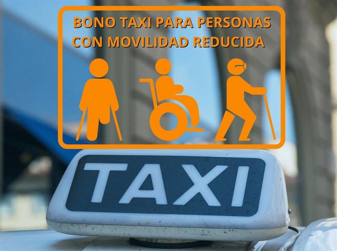 Cartel anunciador del 'bono taxi', impulsado por la Fundación Municipal de Servicios Sociales de Gijón.