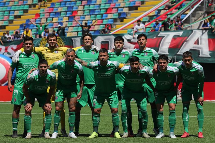 Futbol, Audax Italiano vs Cobresal Fecha 26, Liga de Primera 2025. El equipo de Audax Italiano es fotografiado durante un partido de primera division contra Cobresal disputado en el estadio Bicentenario de La Florida en Santiago, Chile.