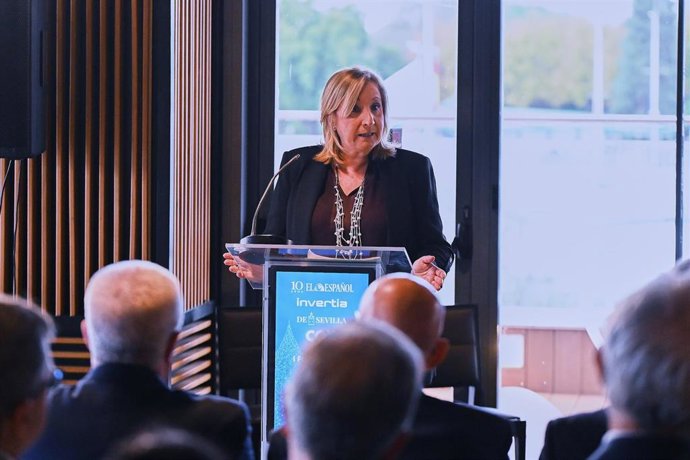 La viceconsejera de Agricultura, Pesca, Agua y Desarrollo Rural, Consolación Vera, en el I Foro Global del Agua, organizado en Sevilla por el periódico El Español.