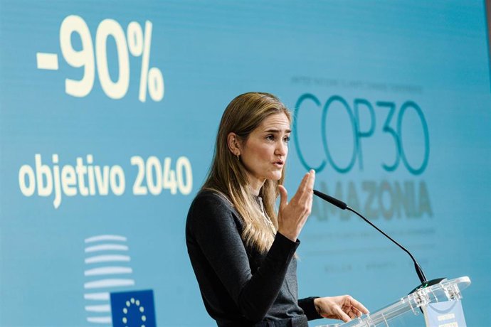 La vicepresidenta del Gobierno y ministra para la Transición Ecológica y el Reto Demográfico, Sara Aagesen, a 13 de octubre de 2025, en Madrid (España). 