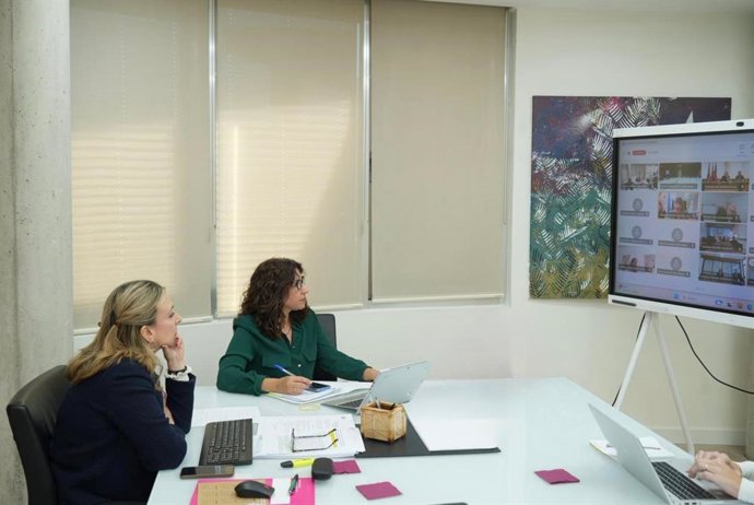 La consejera de Política Social, Familias e Igualdad, Conchita Ruiz, durante su intervención en la Conferencia Sectorial de Igualdad