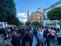 Concentración de vecinos en Nerva (Huelva) para exigir "no más inundaciones" por el barranco de Santa María