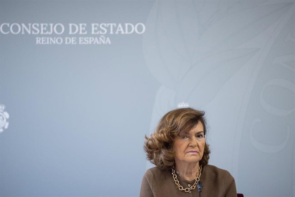 Archivo - La presidenta del Consejo de Estado, Carmen Calvo, en una imagen reciente