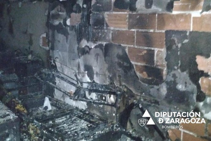 Estado de la vivienda en la que ha muerto una mujer, en San Mateo de Gállego.