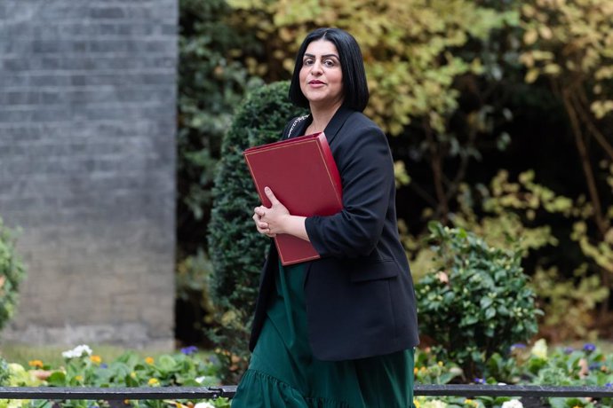 November 4, 2025, London, England, United Kingdom: Secretary of State for the Home Department SHABANA MAHMOOD arrives in Downing Street to attend the weekly Cabinet meeting.
