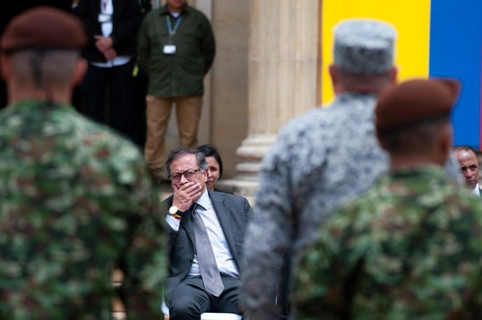 Archivo - June 26, 2023, Bogota, Cundinamarca, Colombia: Colombian president Gustavo Petro during the honors ceremony to soldiers and indigenous who helped the rescue of the children missing during the 'Operacion Esperanza', in Bogota, Colombia, June 26, 
