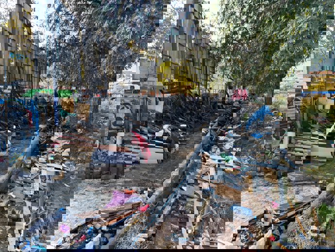 Asentamiento quemado en la calle Bac de Roda del distrito barcelonés de Sant Martí