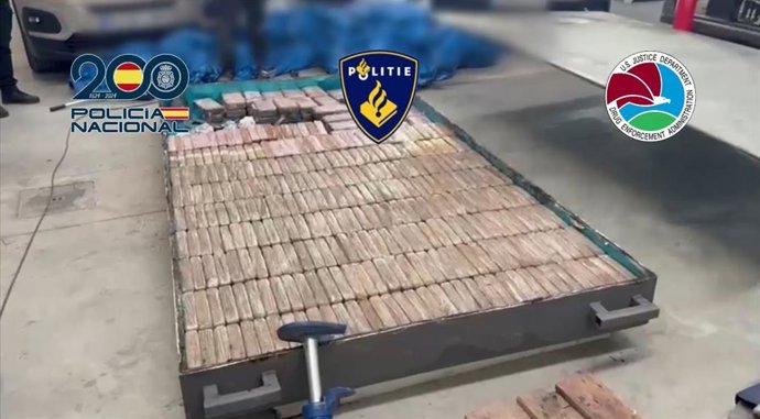 Cargamento incautado durante el operativo policial contra el Cartel Nuevo Jalisco en España.